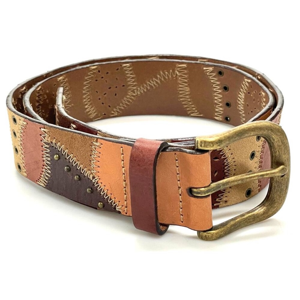 Fossil: Colorblock Stitch Patchwork Leather Belt: Women's Size Medium